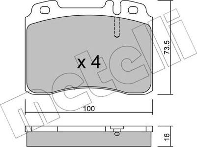 Metelli 22-0667-1 - Bremžu uzliku kompl., Disku bremzes www.autospares.lv