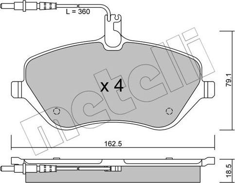 Metelli 22-0601-0 - Bremžu uzliku kompl., Disku bremzes autospares.lv