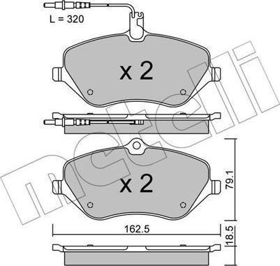 Metelli 22-0601-1 - Brake Pad Set, disc brake www.autospares.lv