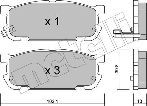 Metelli 22-0608-0 - Bremžu uzliku kompl., Disku bremzes www.autospares.lv