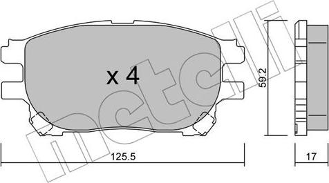 Metelli 22-0615-0 - Bremžu uzliku kompl., Disku bremzes www.autospares.lv