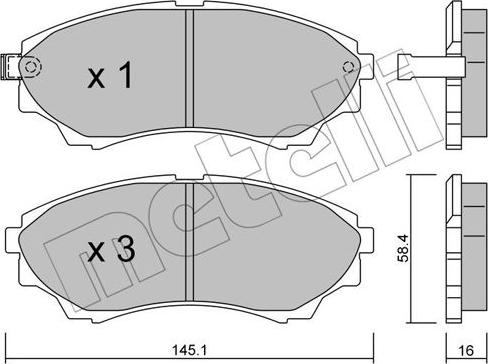 Metelli 22-0610-0 - Bremžu uzliku kompl., Disku bremzes www.autospares.lv