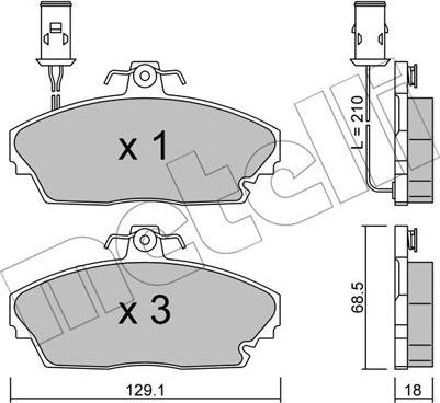 Metelli 22-0689-0 - Bremžu uzliku kompl., Disku bremzes autospares.lv