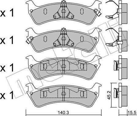 Metelli 22-0684-0 - Bremžu uzliku kompl., Disku bremzes www.autospares.lv