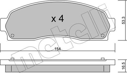 Metelli 22-0685-0 - Тормозные колодки, дисковые, комплект www.autospares.lv