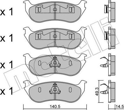 Metelli 22-0687-0 - Тормозные колодки, дисковые, комплект www.autospares.lv