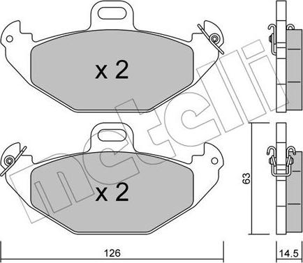 Metelli 22-0634-0 - Brake Pad Set, disc brake www.autospares.lv