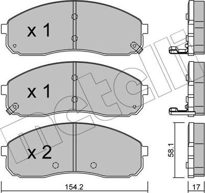 Metelli 22-0631-0 - Bremžu uzliku kompl., Disku bremzes www.autospares.lv