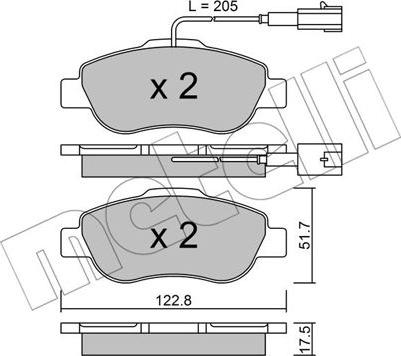 Metelli 22-0638-2 - Bremžu uzliku kompl., Disku bremzes autospares.lv