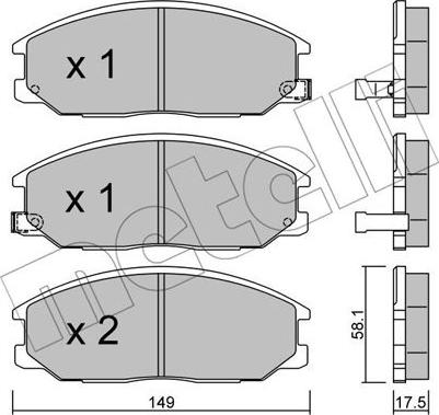 Metelli 22-0632-0 - Brake Pad Set, disc brake www.autospares.lv