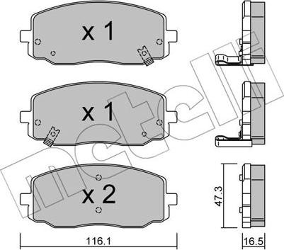 Metelli 22-0629-0 - Bremžu uzliku kompl., Disku bremzes www.autospares.lv