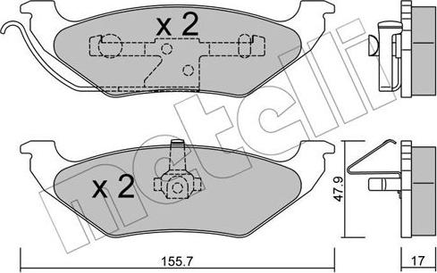 Metelli 22-0624-0 - Bremžu uzliku kompl., Disku bremzes www.autospares.lv