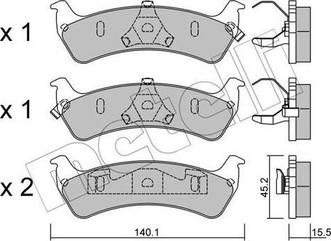 Metelli 22-0628-0 - Bremžu uzliku kompl., Disku bremzes www.autospares.lv