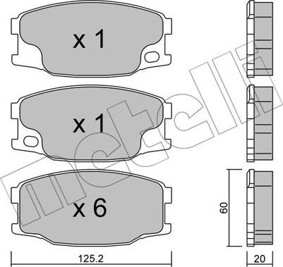 Metelli 22-0622-0 - Bremžu uzliku kompl., Disku bremzes www.autospares.lv