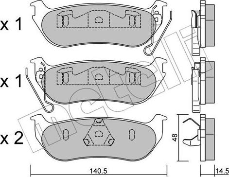 Metelli 22-0627-0 - Bremžu uzliku kompl., Disku bremzes autospares.lv