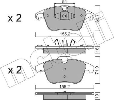 Metelli 22-0675-7 - Brake Pad Set, disc brake www.autospares.lv