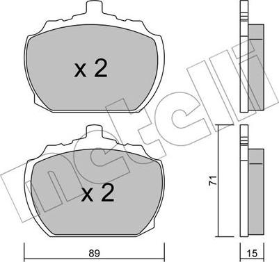 Metelli 22-0678-0 - Bremžu uzliku kompl., Disku bremzes www.autospares.lv