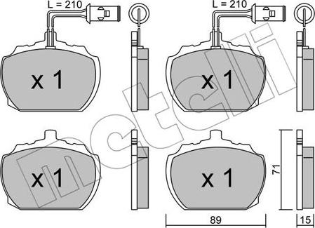 Metelli 22-0678-1 - Bremžu uzliku kompl., Disku bremzes autospares.lv