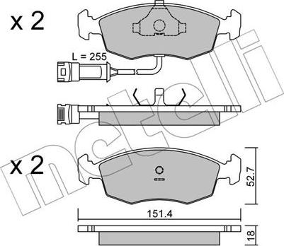 Metelli 22-0094-0 - Bremžu uzliku kompl., Disku bremzes autospares.lv