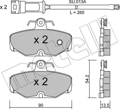 Metelli 22-0095-0K - Bremžu uzliku kompl., Disku bremzes www.autospares.lv