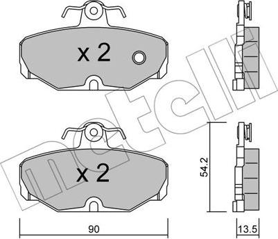 Metelli 22-0095-0 - Bremžu uzliku kompl., Disku bremzes www.autospares.lv