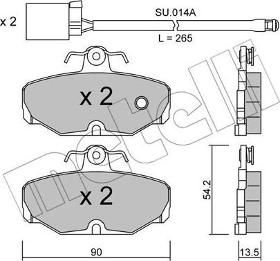 Metelli 22-0095-1K - Bremžu uzliku kompl., Disku bremzes www.autospares.lv