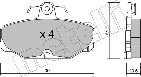 Metelli 22-0095-2 - Bremžu uzliku kompl., Disku bremzes www.autospares.lv