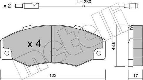 Metelli 22-0096-0 - Bremžu uzliku kompl., Disku bremzes www.autospares.lv