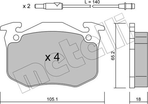 Metelli 22-0090-0 - Bremžu uzliku kompl., Disku bremzes autospares.lv