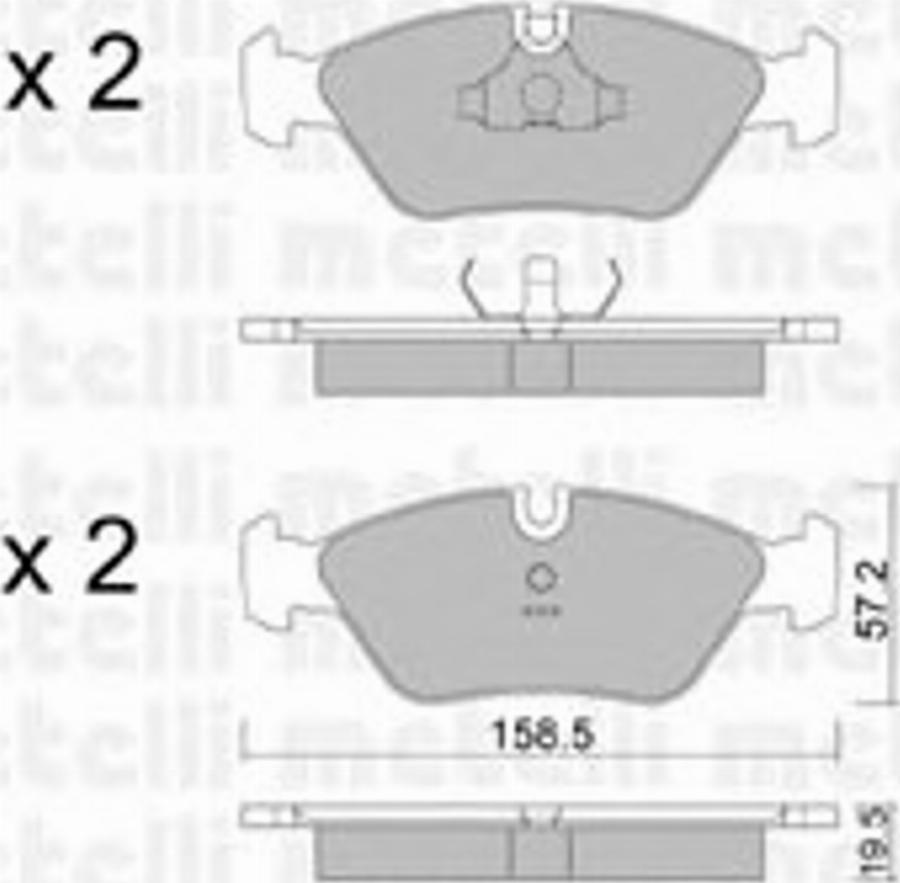 Metelli 2200911 - Тормозные колодки, дисковые, комплект www.autospares.lv