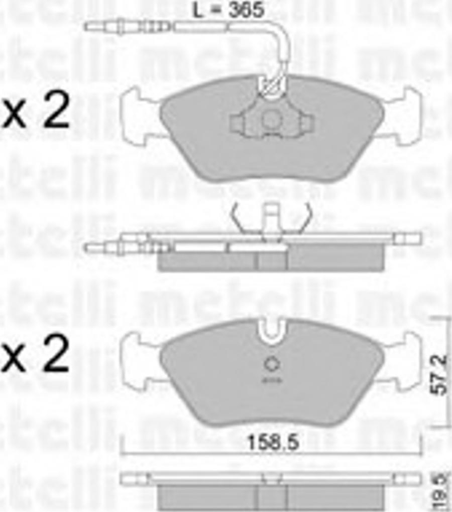 Metelli 2200912 - Bremžu uzliku kompl., Disku bremzes www.autospares.lv