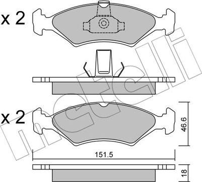 Metelli 22-0093-0 - Bremžu uzliku kompl., Disku bremzes autospares.lv