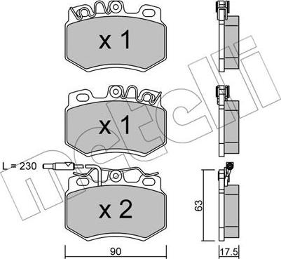 Metelli 22-0049-1 - Тормозные колодки, дисковые, комплект www.autospares.lv