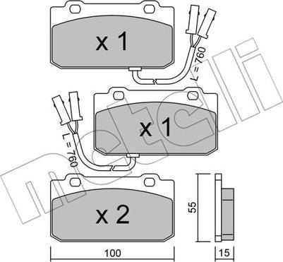 Metelli 22-0040-1 - Bremžu uzliku kompl., Disku bremzes autospares.lv