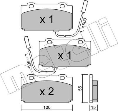 Metelli 22-0040-2 - Bremžu uzliku kompl., Disku bremzes www.autospares.lv