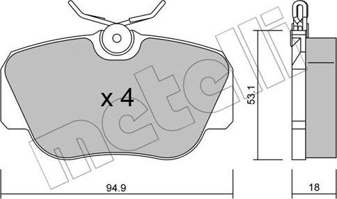 Metelli 22-0041-0 - Bremžu uzliku kompl., Disku bremzes www.autospares.lv