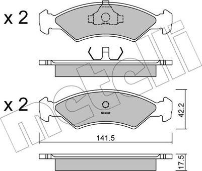 Metelli 22-0043-0 - Bremžu uzliku kompl., Disku bremzes www.autospares.lv