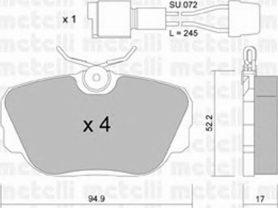 Metelli 22-0042-0K - Bremžu uzliku kompl., Disku bremzes www.autospares.lv