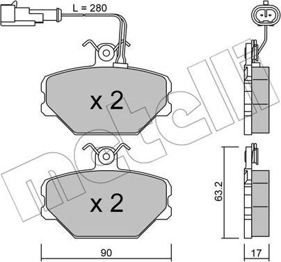 Metelli 22-0059-2 - Brake Pad Set, disc brake www.autospares.lv