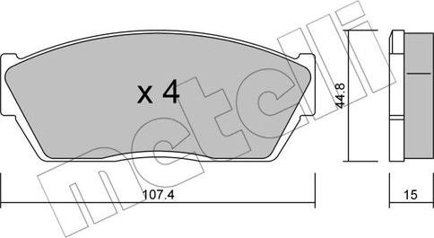 Metelli 22-0054-0 - Bremžu uzliku kompl., Disku bremzes autospares.lv