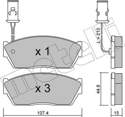 Metelli 22-0054-1 - Brake Pad Set, disc brake www.autospares.lv