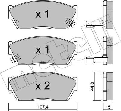 Metelli 22-0054-2 - Brake Pad Set, disc brake www.autospares.lv