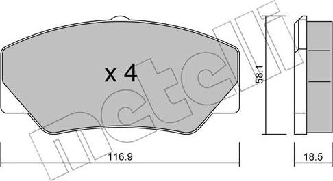 Metelli 22-0056-0 - Bremžu uzliku kompl., Disku bremzes autospares.lv