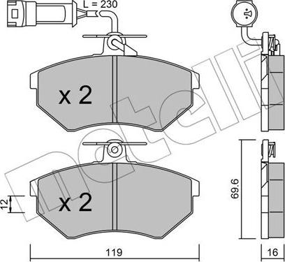 Metelli 22-0050-4 - Bremžu uzliku kompl., Disku bremzes www.autospares.lv