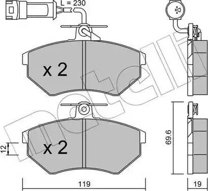 Metelli 22-0050-3 - Bremžu uzliku kompl., Disku bremzes www.autospares.lv