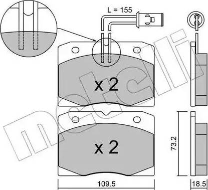 Metelli 22-0051-0 - Bremžu uzliku kompl., Disku bremzes autospares.lv