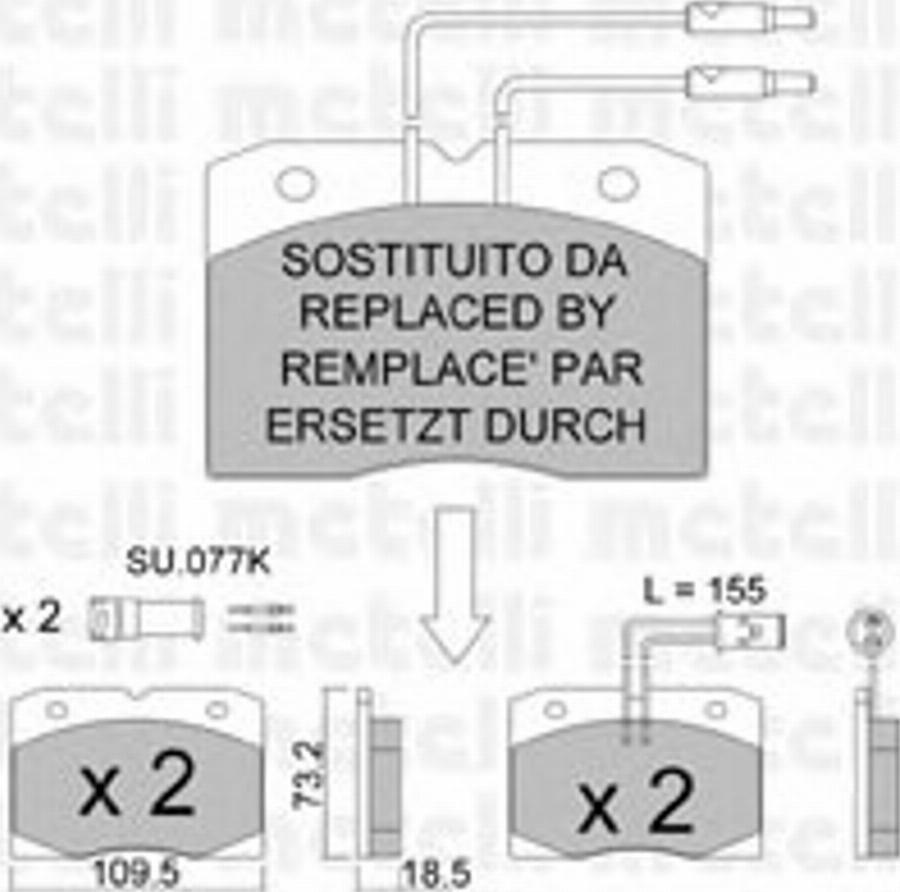 Metelli 2200511 - Bremžu uzliku kompl., Disku bremzes autospares.lv