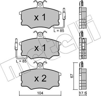 Metelli 22-0053-0 - Тормозные колодки, дисковые, комплект www.autospares.lv