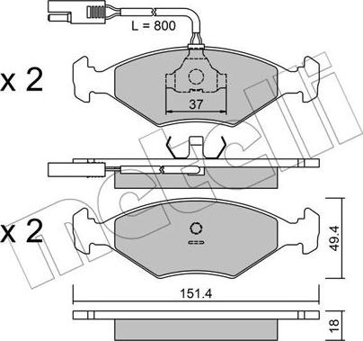 Metelli 22-0057-0 - Bremžu uzliku kompl., Disku bremzes www.autospares.lv