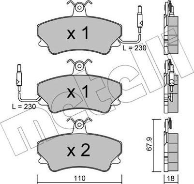 Metelli 22-0069-0 - Bremžu uzliku kompl., Disku bremzes www.autospares.lv